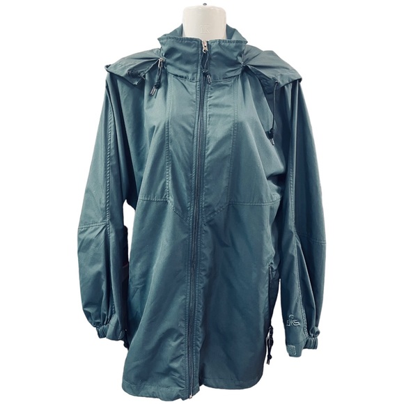 EMS Anorak Raincoat Forest Green Hooded Size Small - Picture 1 of 9